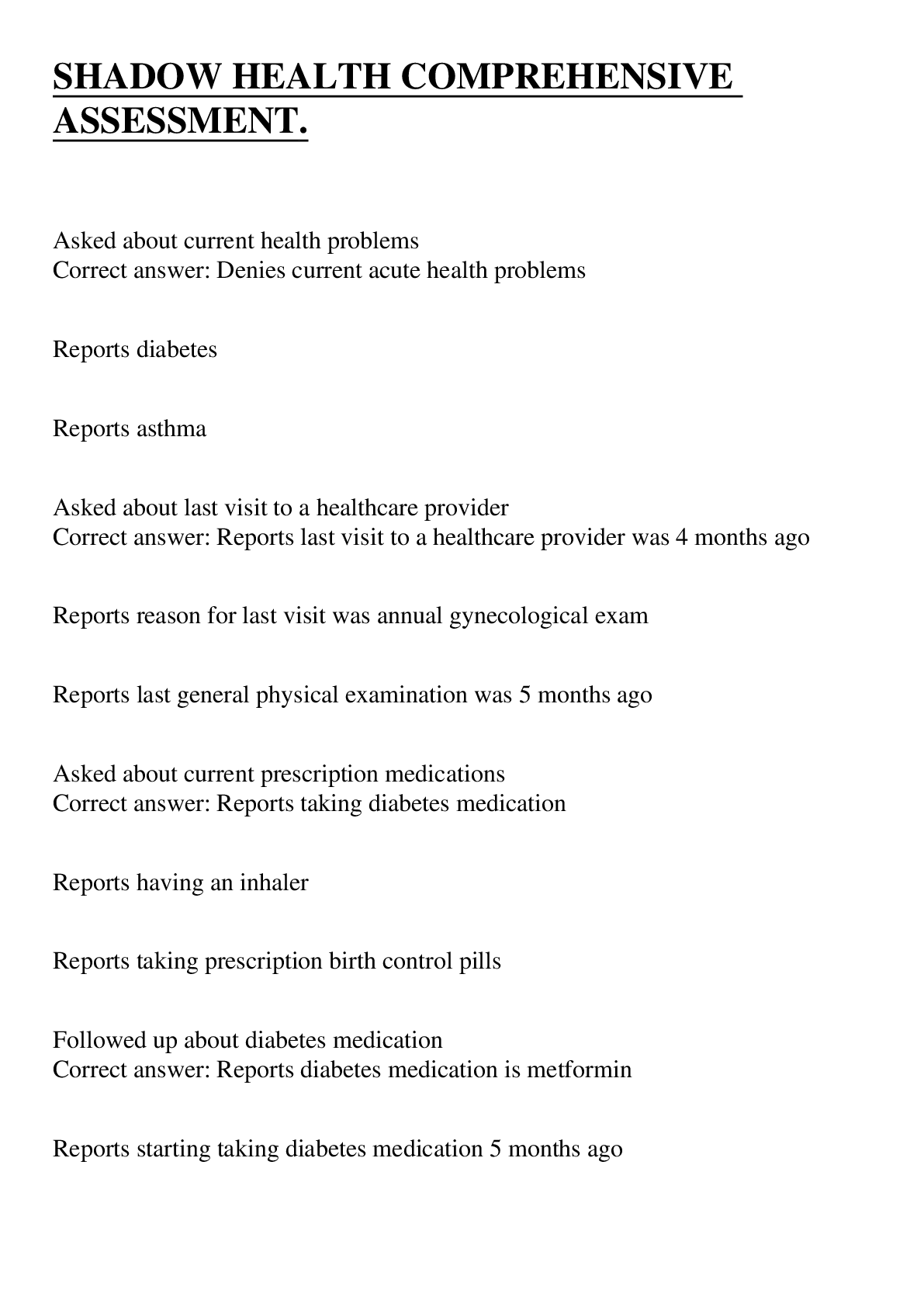 Preview image for SHADOW HEALTH COMPREHENSIVE ASSESSMENT.